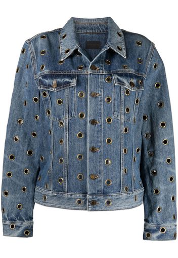 Saint Laurent eyelet-embellished denim jacket - Blu