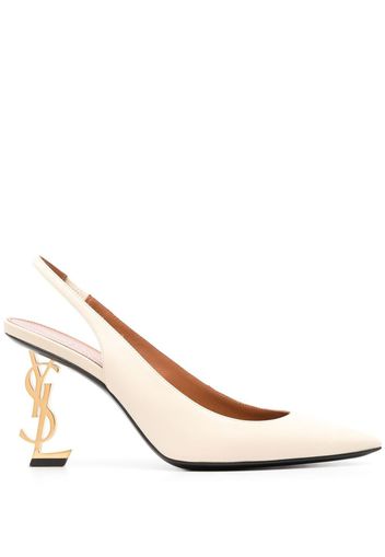 Saint Laurent Pumps Opyum con cinturino posteriore - Toni neutri