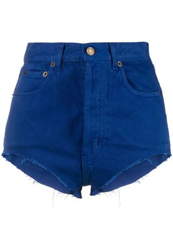 Saint Laurent Shorts a vita alta - Blu