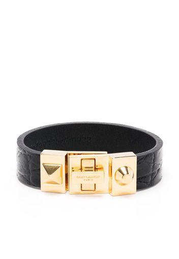 Saint Laurent twist-lock leather bracelet - Nero