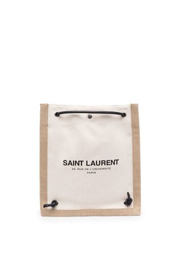 Saint Laurent canvas drawstring backpack - Toni neutri