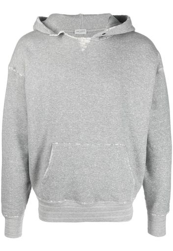 Saint Laurent grunge cotton-jersey hoodie - Grigio