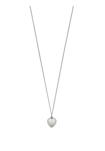 Saint Laurent heart-pendant chain necklace - Argento