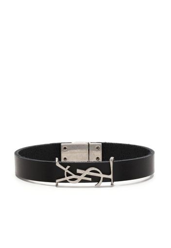 Saint Laurent leather logo bracelet - Nero