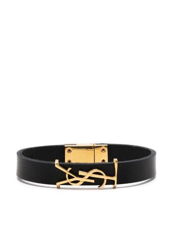 Saint Laurent YSL-charm leather bracelet - Nero