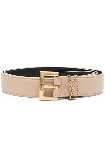 Saint Laurent monogram logo belt - Toni neutri