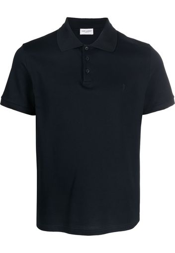 Saint Laurent short-sleeve cotton polo shirt - Blu