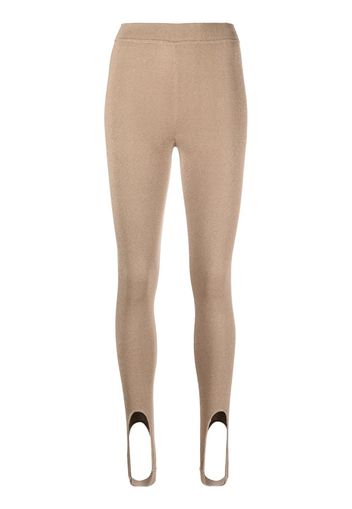 Saint Laurent high-waisted stirrup leggings - Toni neutri