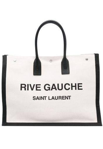 Saint Laurent Rive Gauche leather tote bag - Toni neutri