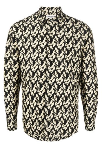 Saint Laurent Camicia con stampa astratta - Nero