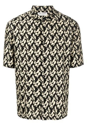 Saint Laurent Camicia con stampa astratta - Nero