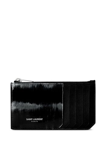 Saint Laurent Portacarte con logo - 1078 -NERO/GRIGIO SCURO/N