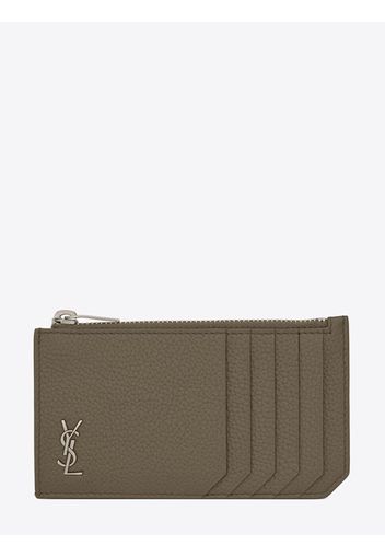 Saint Laurent Portacarte con placca logo - Verde