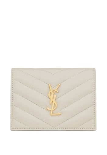 Saint Laurent monogram-logo card holder - Toni neutri