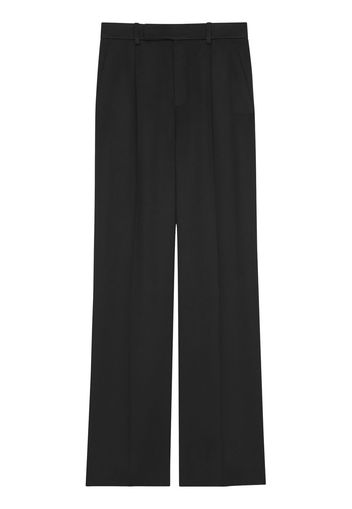 Saint Laurent Pantaloni dritti con piega - Nero