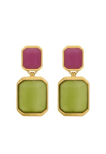 Saint Laurent Orecchini Cabochons Octogone - Verde