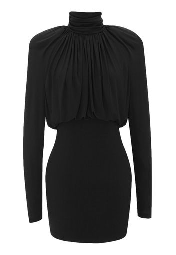 Saint Laurent draped-panel crepe minidress - Nero