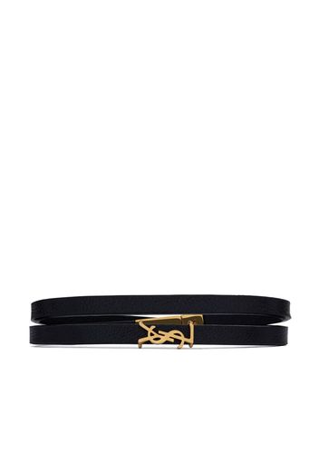 Saint Laurent leather double-wrap bracelet - Nero