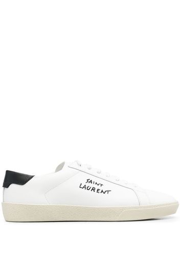 Saint Laurent logo-embroidered low-top sneakers - Bianco