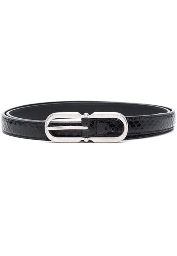 Saint Laurent oval-buckle leather belt - Nero