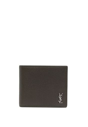 Saint Laurent YSL logo-plaque leather wallet - Verde