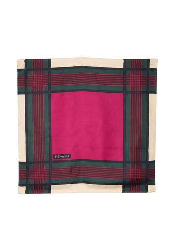 Saint Laurent logo-patch silk scarf - Rosa