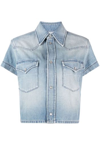 Saint Laurent Camicia denim a maniche corte - Blu