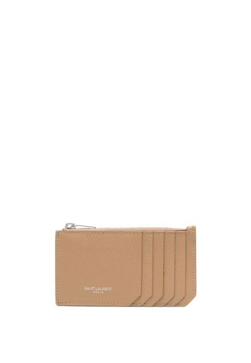 Saint Laurent Fragments zipped cardholder - Toni neutri