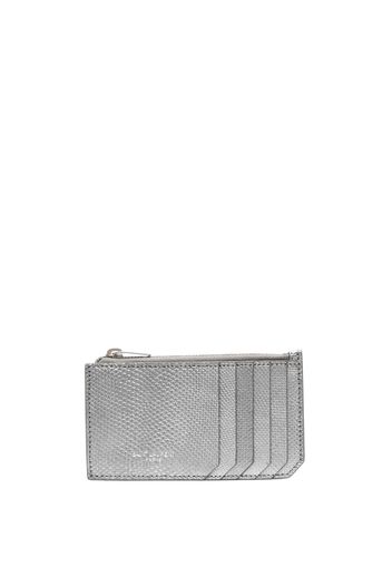 Saint Laurent metallic leather cardholder - Argento