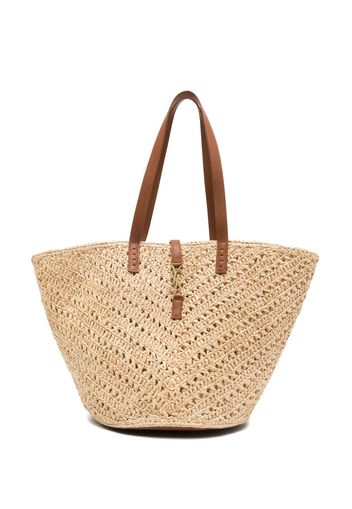 Saint Laurent SLP CASSANDRE MED RAFFIA TOTE - Marrone