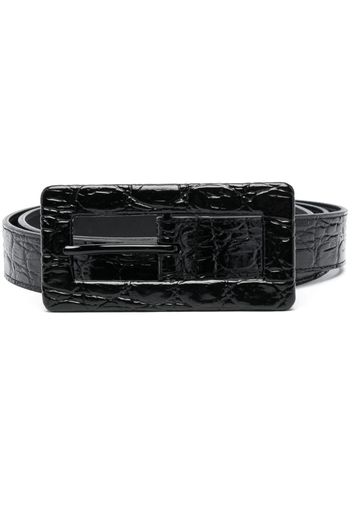 Saint Laurent crocodile-effect leather belt - Nero