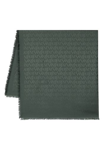 Saint Laurent jacquard square scarf - Verde