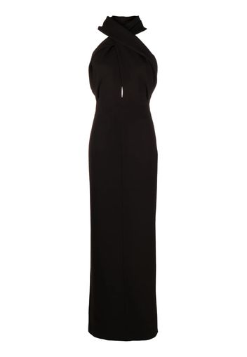 Saint Laurent hooded maxi dress - Marrone