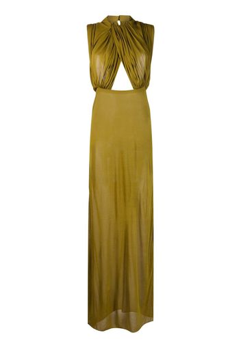 Saint Laurent hooded maxi dress - Verde