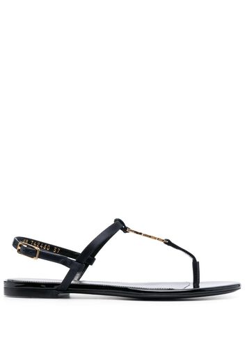 Saint Laurent Cassandra satin sandals - Nero