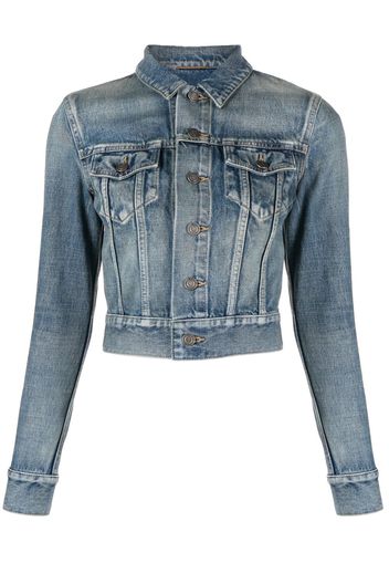 Saint Laurent mid-wash denim jacket - Blu