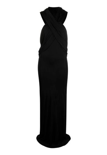 Saint Laurent hooded draped dress - Nero