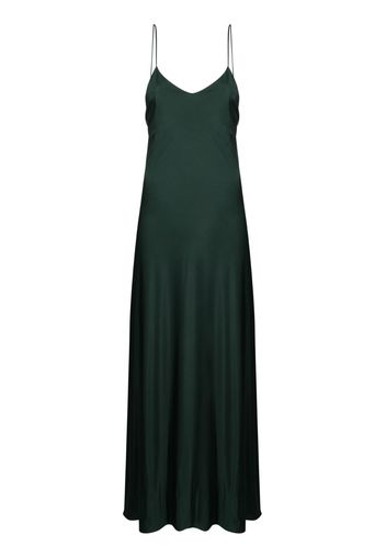 Saint Laurent open-back pleated maxi dress - Verde