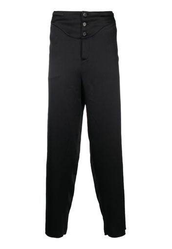 Saint Laurent buttoned silk tapered trousers - Nero