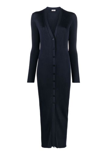 Saint Laurent ribbed-knit cardigan dress - Blu