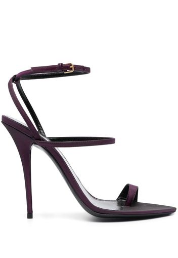 Saint Laurent Dive 110mm silk stiletto sandals - Viola