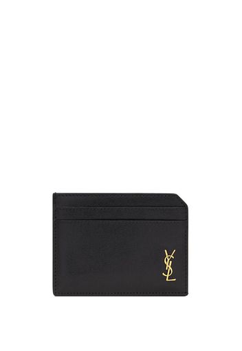 Saint Laurent Portacarte Tiny Cassandre in pelle - Nero