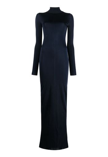 Saint Laurent knit long-sleeve maxi dress - Blu