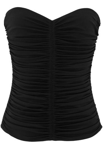 Saint Laurent Top senza spalline con ruches - Nero