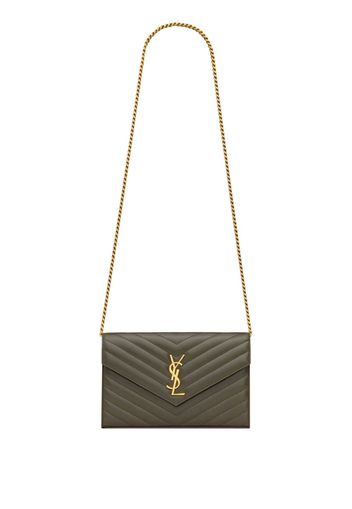 Saint Laurent Cassandre Envelope leather chain wallet - Verde