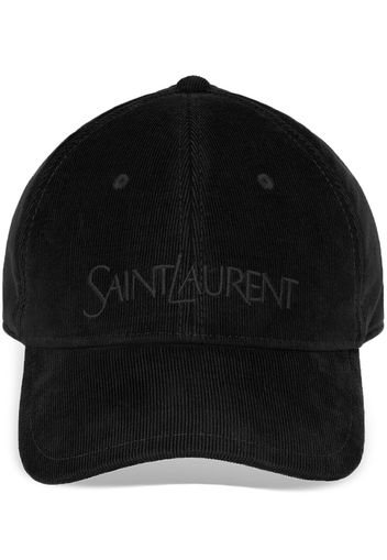 Saint Laurent logo-embroidered cotton cap - Nero