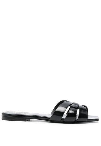 Saint Laurent Tribute leather flat sandals - Nero