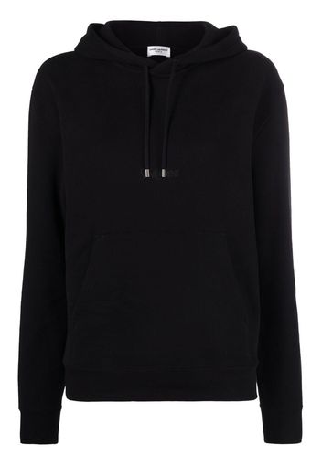 Saint Laurent logo-print drawstring hoodie - Nero