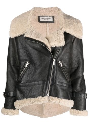 Saint Laurent shearling aviator jacket - Marrone