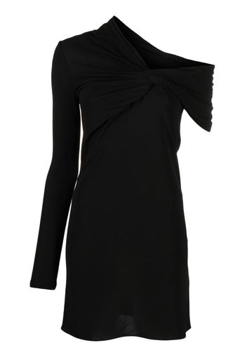 Saint Laurent asymmetric twist-detail minidress - Nero